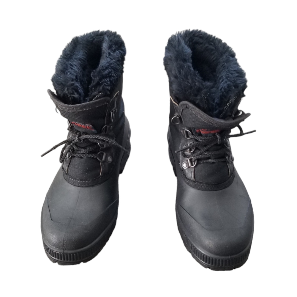 Sorel Vintage Kaufman Womens Size 8 Black Felt Lined Lace Up Winter Boots